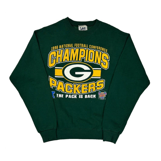 Vintage Green Bay Packers Lee Sport Made In USA Graphic Sweatshirt - XL Green Cotton