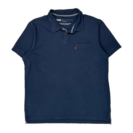 Levis Polo Shirt - XL Navy Cotton Blend