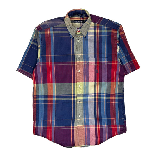 Nautica Checked Patterned Shirt - Medium Multicoloured Cotton