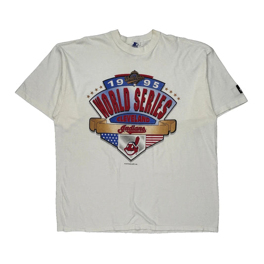 Cleveland Indians Starter Single Stitch T-Shirt - XL White Cotton