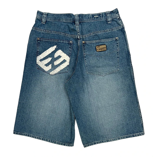 Enyce Hip Hop Denim Shorts - 34W 12L Blue Cotton