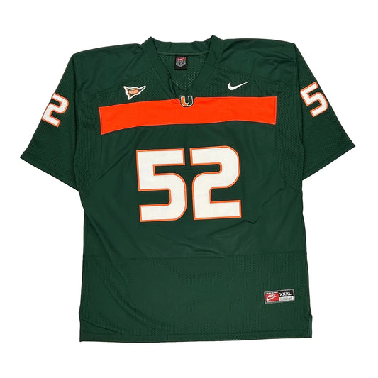 Miami Hurricanes Nike Football Jersey - 3XL Green Polyester