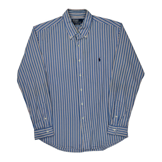Vintage Polo By Ralph Lauren Striped Shirt - XL Blue Cotton