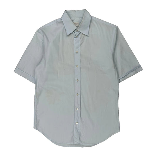 Armani Short Sleeve Shirt - Medium Blue Cotton