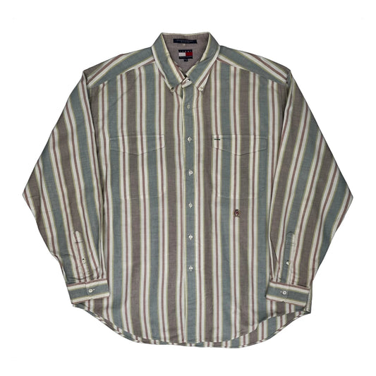 Tommy Hilfiger Striped Shirt - XL Multicoloured Cotton