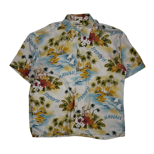 Hawaii Print Campia Floral Hawaiian Shirt - 2XL Multicoloured Viscose