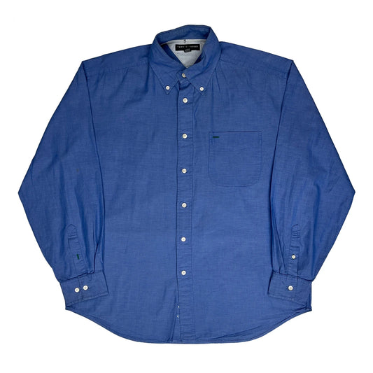 Tommy Hilfiger Oversized Shirt - Large Blue Cotton