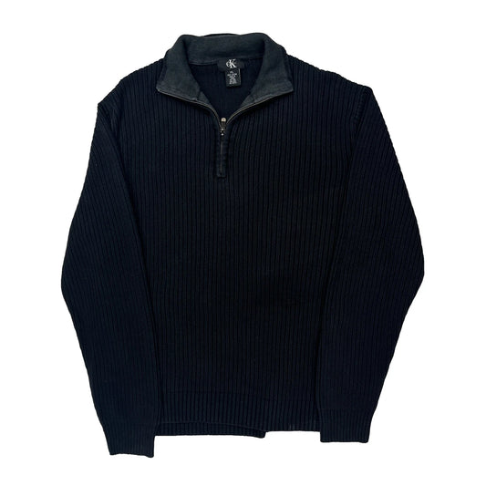 Calvin Klein 1/4 Zip - XL Black Cotton