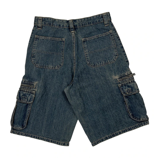 Wrangler Cargo Shorts - 28W 11L Blue Cotton