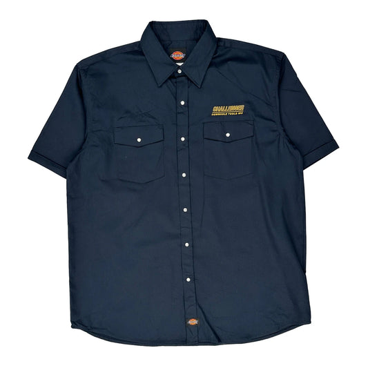 Dickies Short Sleeve Shirt - XL Navy Polyester Blend