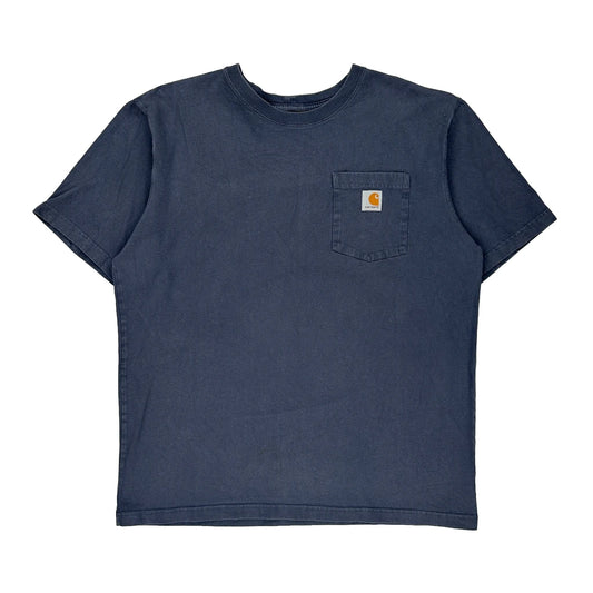 Carhartt T-Shirt - Large Blue Cotton