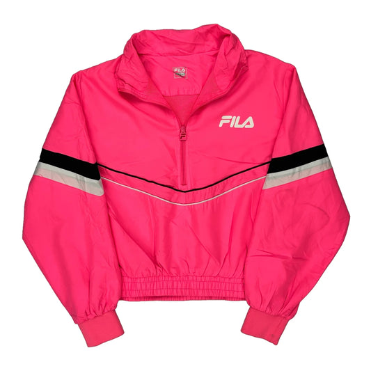 Fila Cropped Windbreaker - Medium Pink Polyester