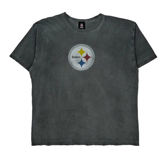 Vintage Steelers N.F.L. Team Apparel T-Shirt - XL Grey Cotton
