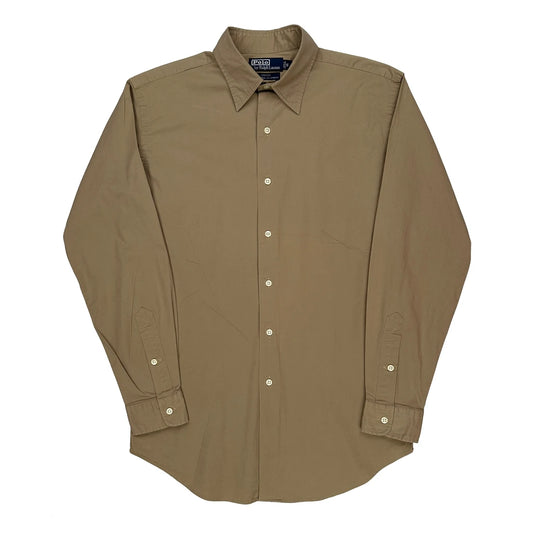 Vintage Polo By Ralph Lauren Shirt - Small Khaki Cotton Blend