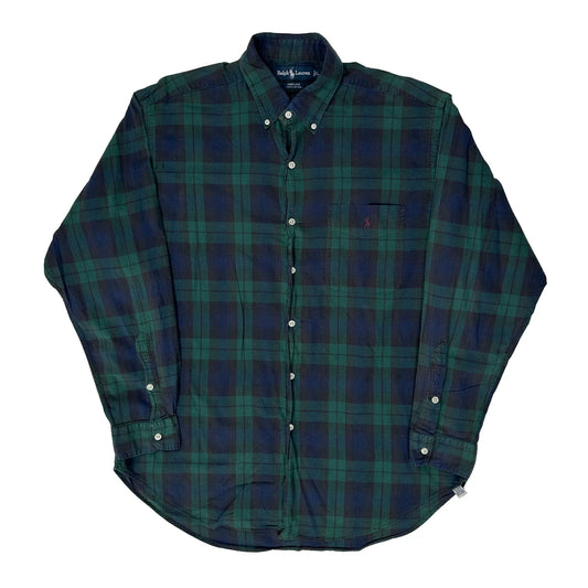 Marlowe Ralph Lauren Checked Flannel Shirt - Large Navy Cotton