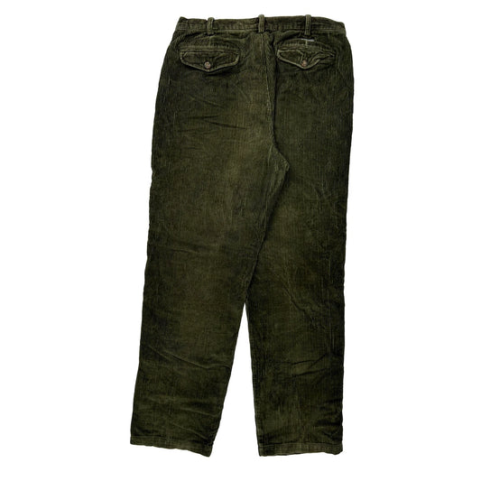 Woolrich Cord Trousers - 32″ Waist Green Corduroy