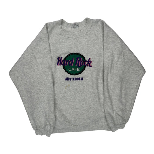 Amsterdam Hard Rock Cafe Graphic Sweatshirt - XL Grey Cotton
