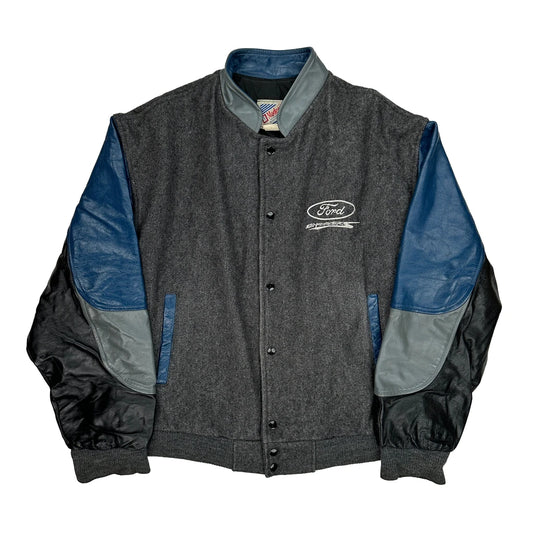 Vintage Ford Enforcer Mhl Varsity Jacket - Large Black Wool