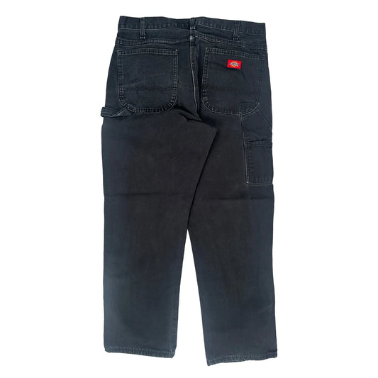 Dickies Cargo Carpenter Trousers - 36W 30L Black Cotton