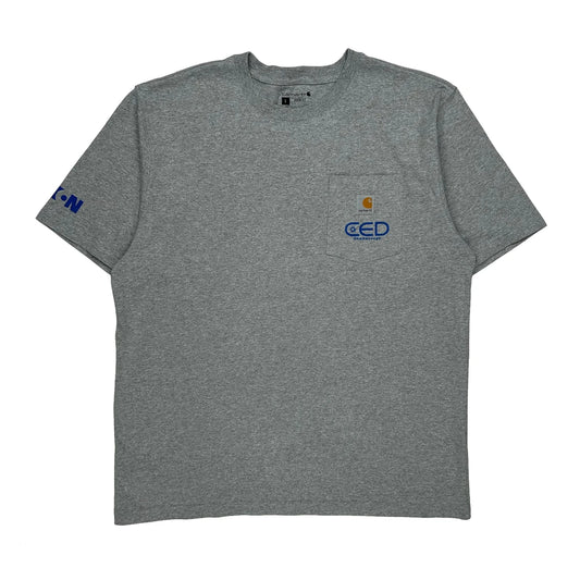 10 Year Anniversary Carhartt Graphic T-Shirt - Large Grey Cotton