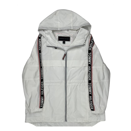 None Tommy Hilfiger Spellout Windbreaker - Large White Polyester