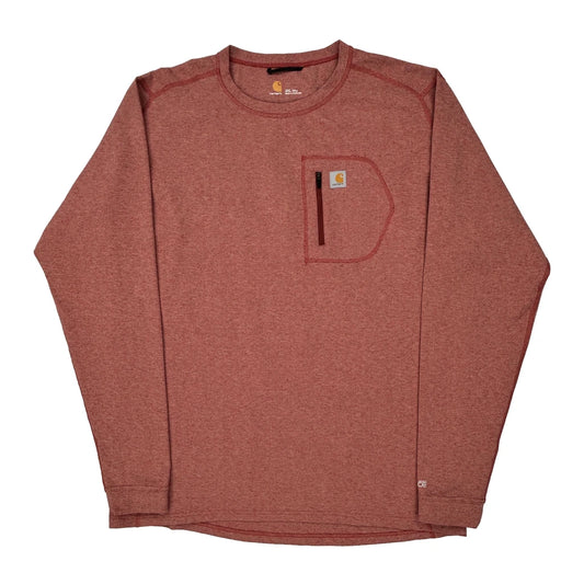 Carhartt Long Sleeve T-Shirt - 2XL Red Polyester