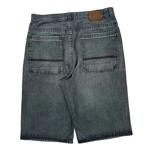 Royal Blue Baggy Denim Shorts - 38W 16L Gray Cotton
