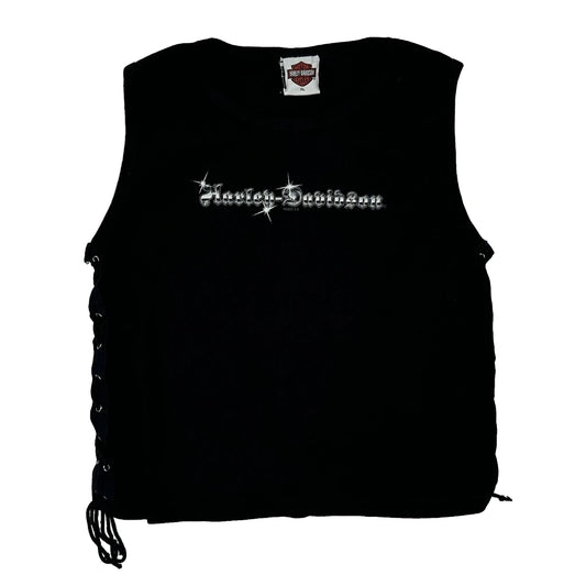 California Harley Davidson Graphic Vest - XL Black Cotton