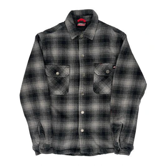 Vintage Dickies Checked Overshirt - Small Black & White Polyester