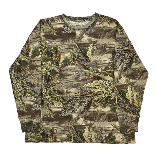 Paramount Outdoors Camo Long Sleeve T-Shirt - 2XL Khaki Cotton