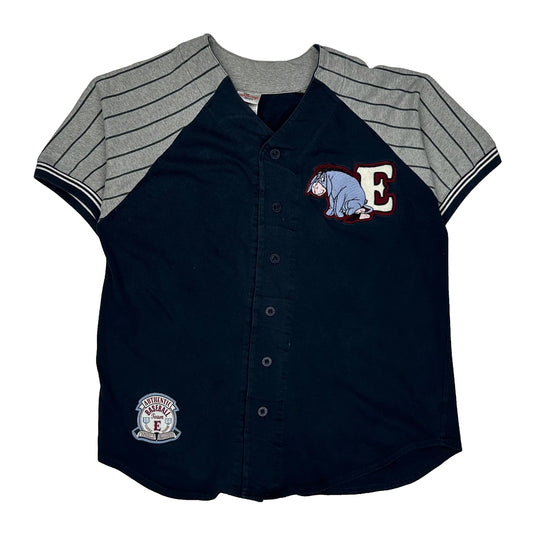 Eeyore Disney Cartoon Baseball Jersey - Small Navy Cotton