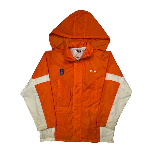Fila Windbreaker - Large Orange Nylon