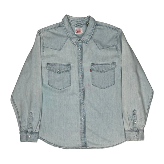 Levis Denim Shirt - 2XL Light Wash Denim