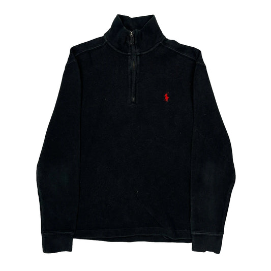 Polo By Ralph Lauren 1/4 Zip - Small Black Cotton