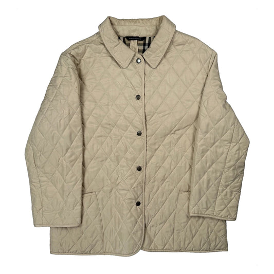 Burberry Quilted Jacket - Large Beige Polyester