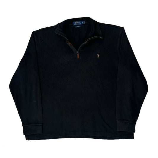 Polo By Ralph Lauren 1/4 Zip - XL Black Cotton