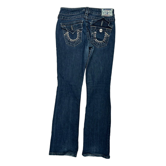Vintage True Religion Studded Jeans - 26W UK 4 Dark Wash Denim