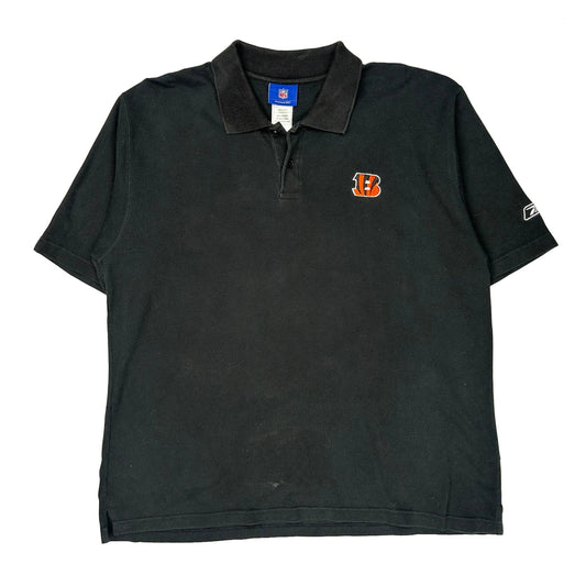 Cincinnati Bengals Reebok Nfl Polo Shirt - Large Black Cotton