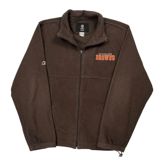 Vintage Cleveland Browns Reebok Football Fleece Jacket - Medium Brown Polyester