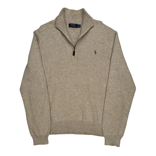 Polo By Ralph Lauren 1/4 Zip - XL Beige Wool Blend