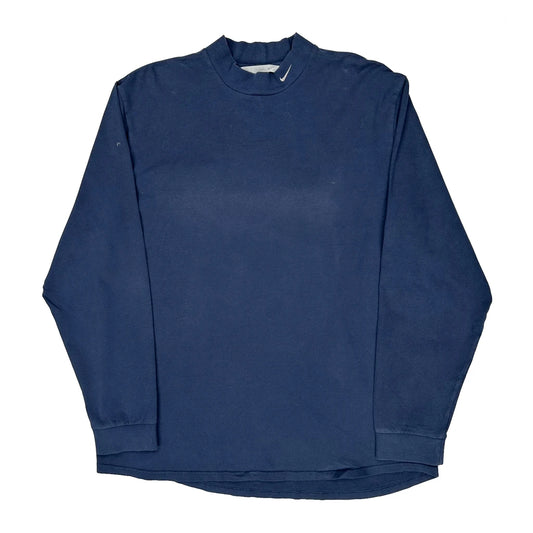 Nike Long Sleeve T-Shirt - Large Blue Cotton