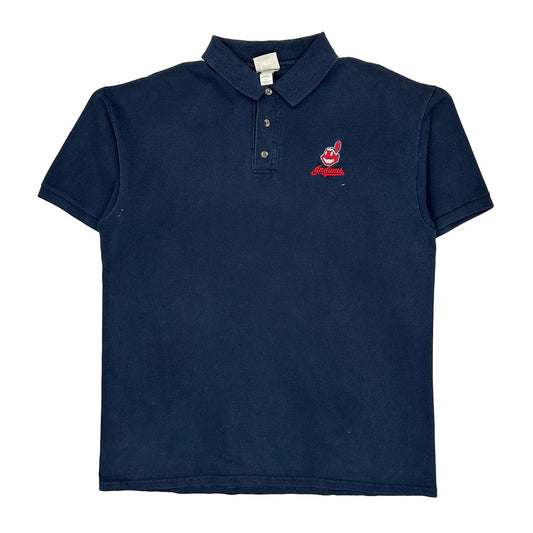 Cleveland Indians Lee Polo Shirt - Large Navy Cotton