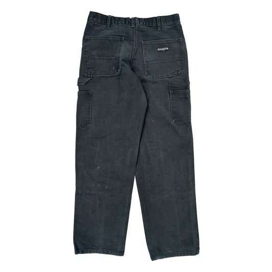 Dakota Grizzly Double Knee Carpenter Trousers - 30W 34L Black Cotton