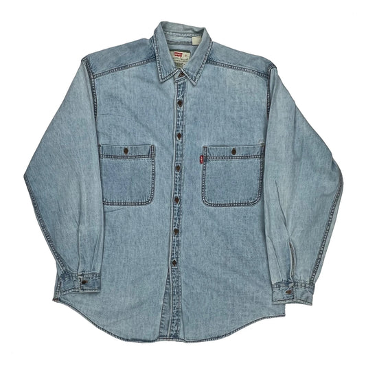 Levis Denim Shirt - Large Light Wash Denim