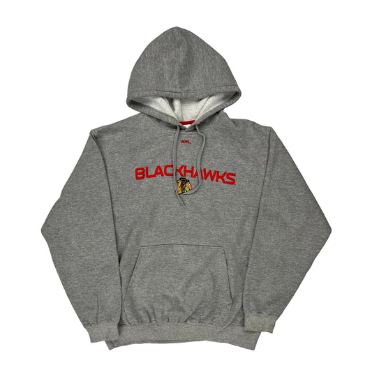 Chicago Blackhawks Majestic Nhl Hoodie - Large Grey Cotton Blend