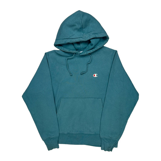 Reverse Weave Champion Hoodie - Small Blue Cotton