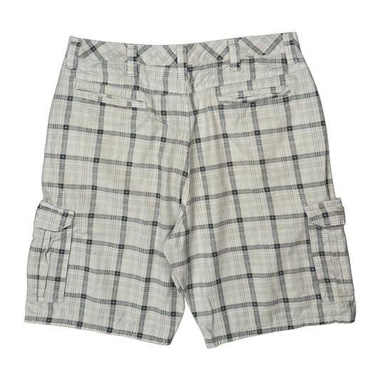 Unbranded Checked Cargo Shorts - 36W 11L White Cotton