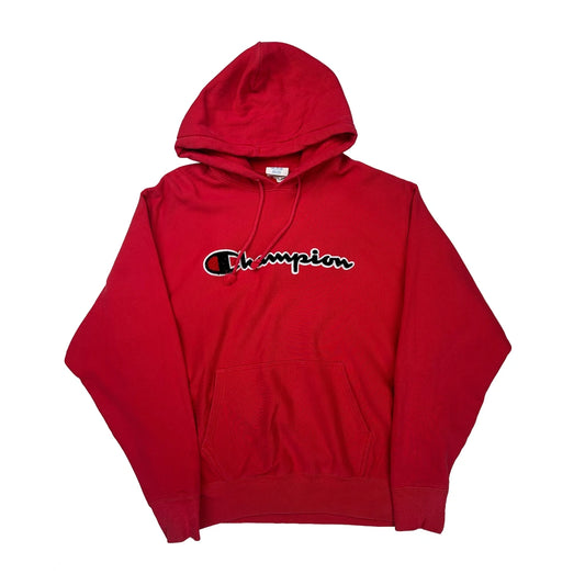 Reverse Weave Champion Spellout Hoodie - XL Red Cotton