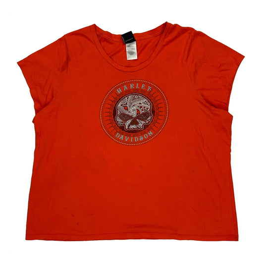 Daytona Beach Harley Davidson Graphic T-Shirt - 2XL Red Cotton