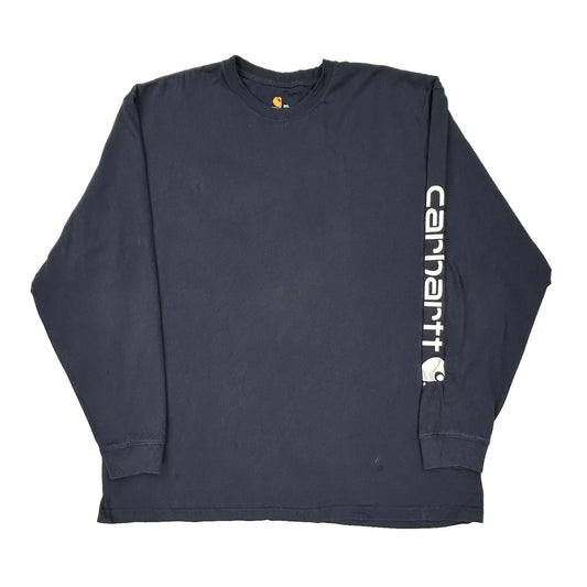 Carhartt Long Sleeve T-Shirt - 2XL Navy Cotton